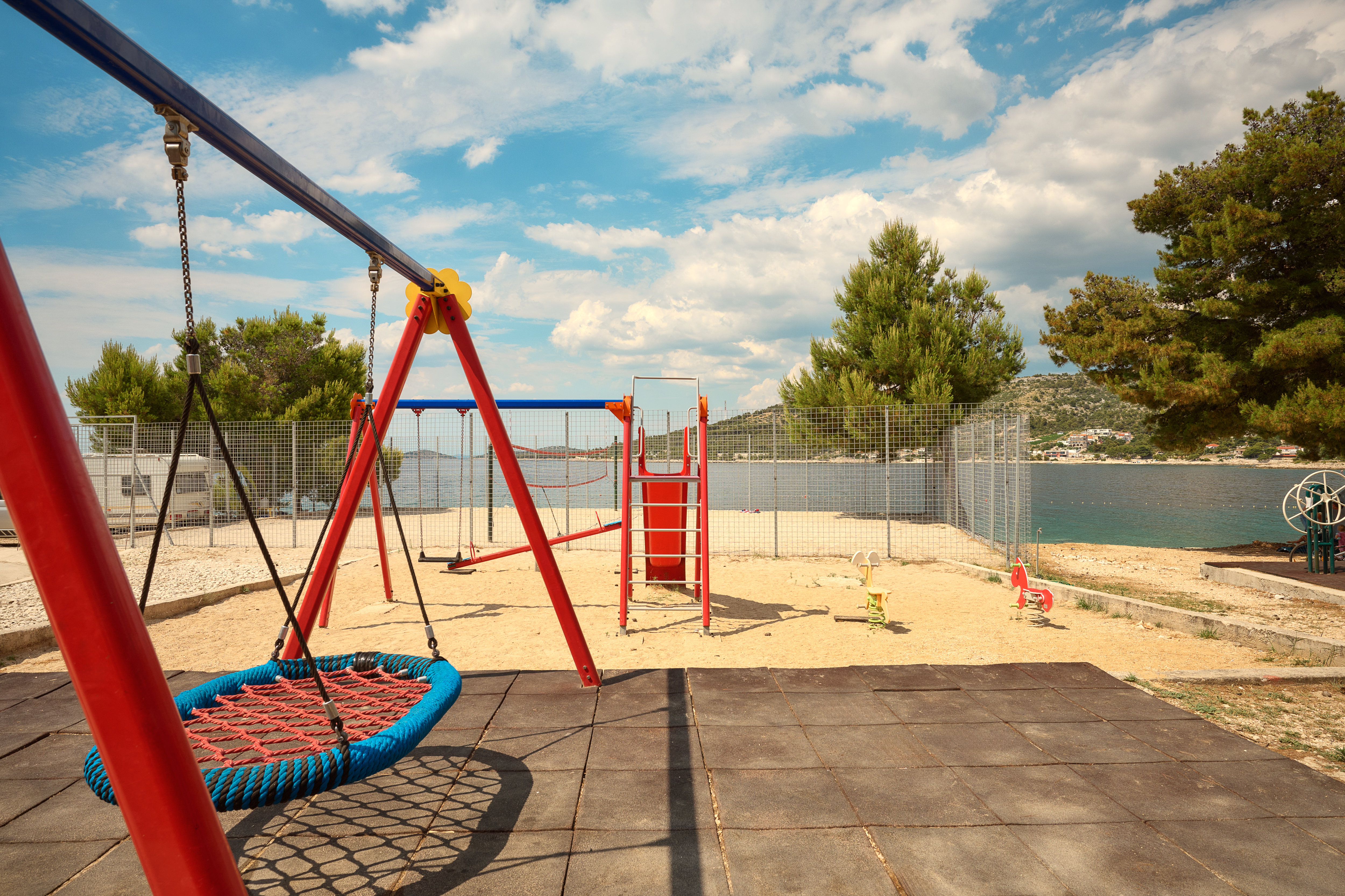 Children's playground by the sea