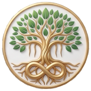 Watercolor tree of life with roots
